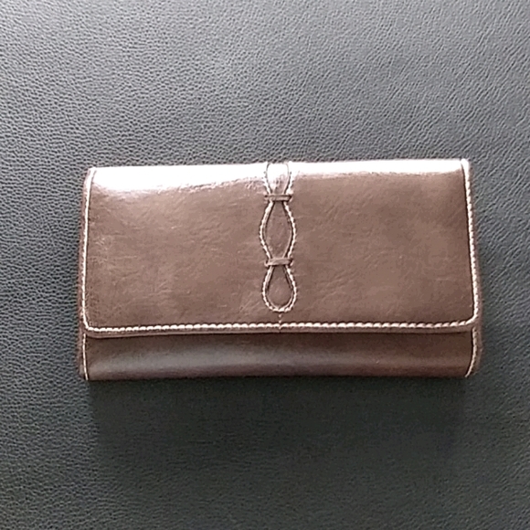 Solid Brown Wallet with white embroidery - Picture 1 of 6
